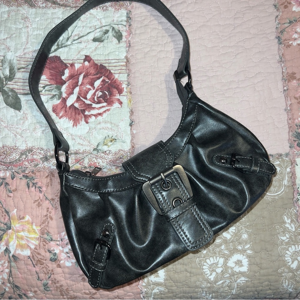 Charcoal Shoulder Bag with buckle